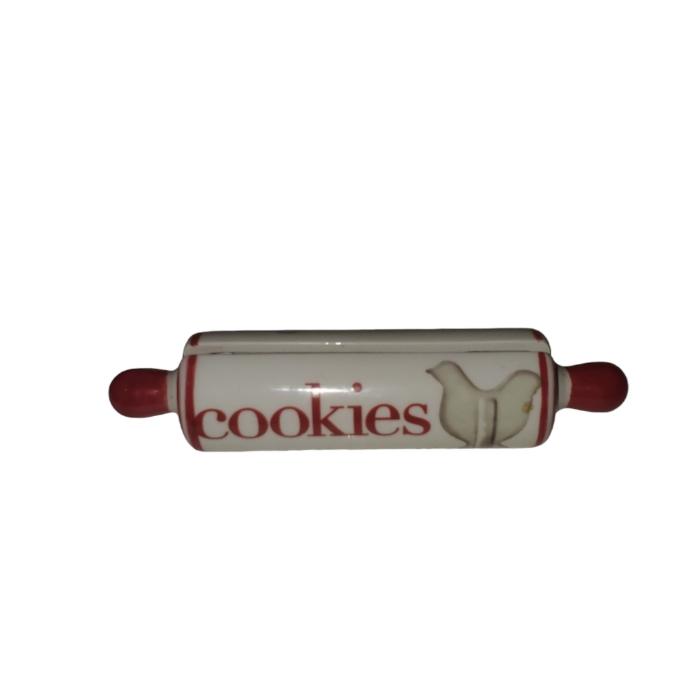 Ceramic rolling pin recipe card holder